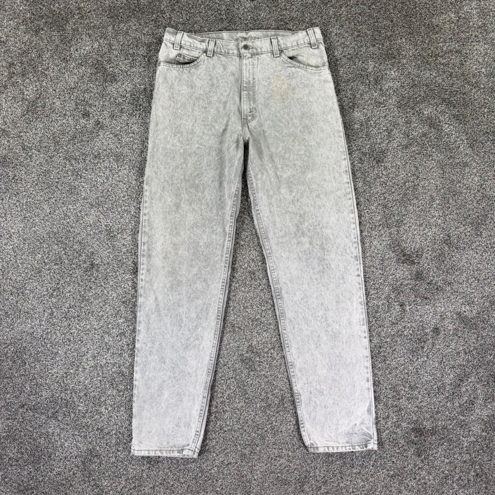Vintage Levis 550 Relaxed Fit Tapered Leg Gray Acid Wash Jean Men 36x34 USA Made